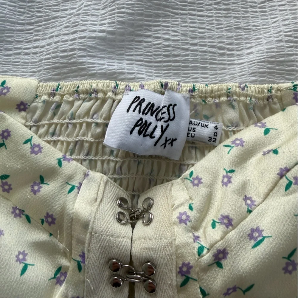 Princess Polly Cream Floral Top